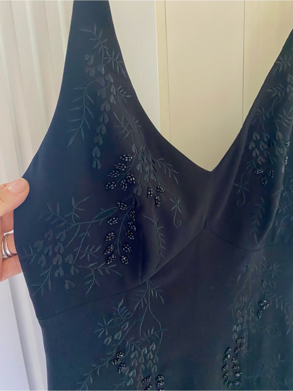 Black Beaded Trim Women's evening / cocktail dress - Picture 7 of 12